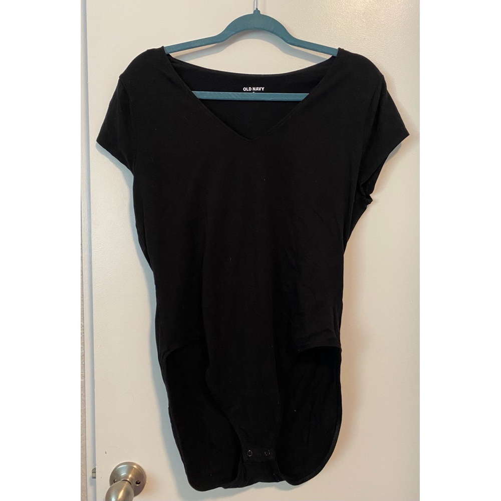 OLD NAVY Black Short Sleeve Bodysuit